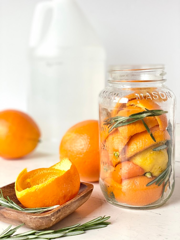 how to make zero waste household  orange peel cleaner 