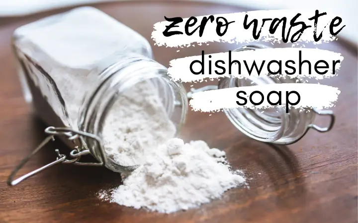 zero waste dishwasher soap in a glass jar