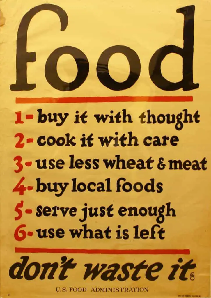 most famous food waste quote from original world war 1 to help combat waste