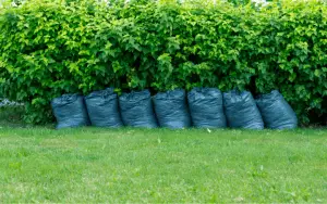trash bag composting using fallen leaves and yard waste